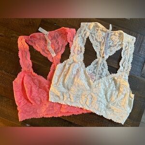 Free People Galloon Lace Racerback Bralette Bundle